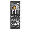 Welcome to the Firepit Outdoor Canvas Art Print - 16x48